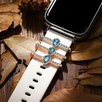 watchband charms decorative rings set for apple strap silicone bracelet jewelry charms water drop pendent nails charm for iwatch