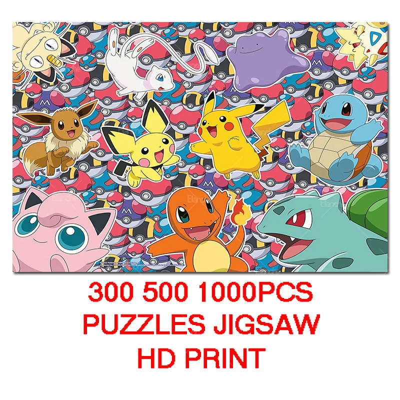 

Pokemon Poke Ball Cute Characetr Happy Smile 300 500 1000Pcs Puzzle Paper Jigsaw For Kids Teens Adults Friends Gifts Toy Game