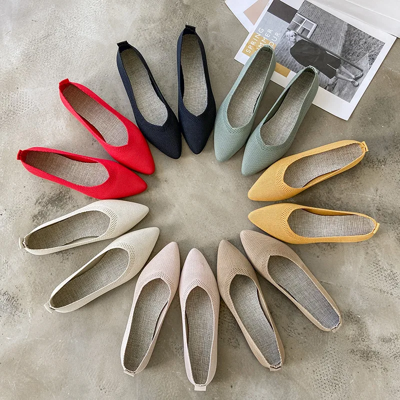 

Mesh fashion shoes women's spring new pointed toe shallow mouth Korean version comfortable breathable casual shoes