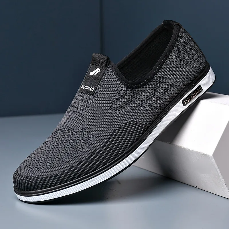 

Spring Autumn Men's Shoes Fashion Fly Weave Leisure Slip-on Male Shoes Casual Men Sneaker Soft Sole Flats Male Walking Shoes