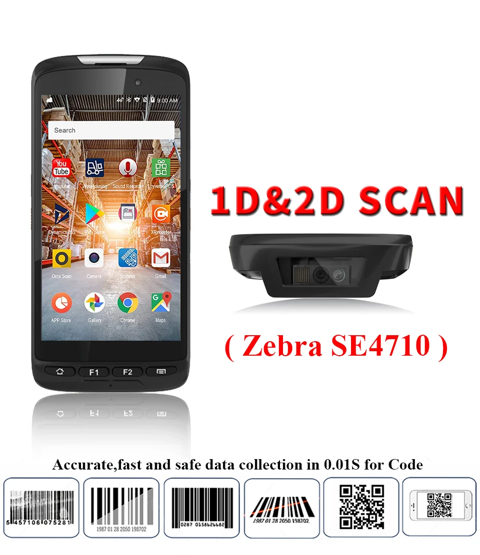 

Android 11 OS 4G 64G Handheld Terminal PDA Zebra4710 2D Barcode Scanner With 4G-LTE Wifi GPS Camera Bletooth NFC