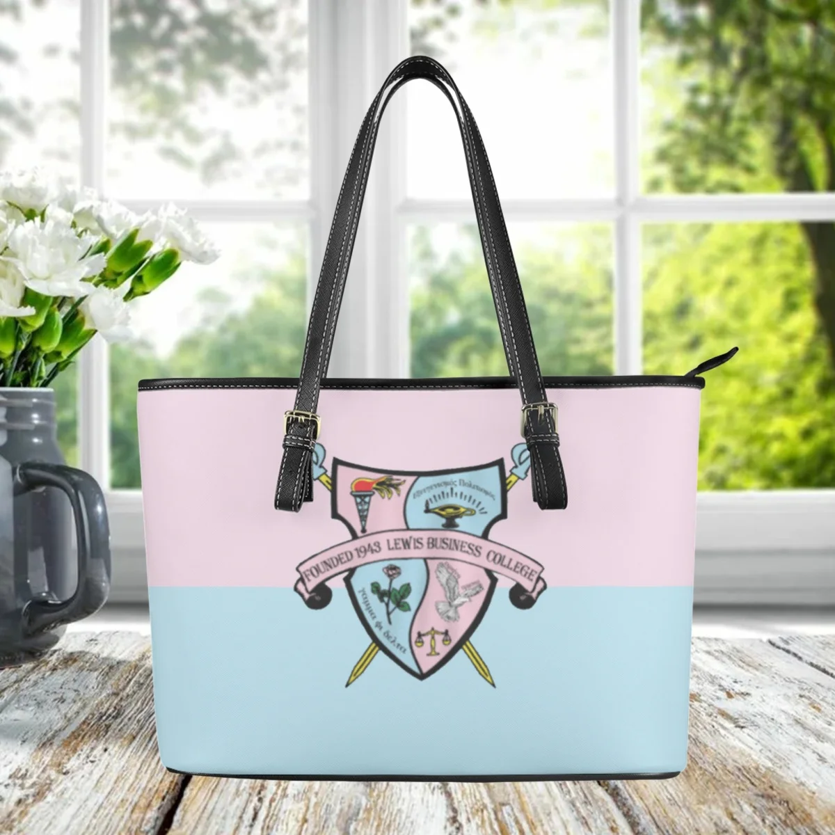 

Women's Tote Bags Sorority Gift Vintage Gamma Phi Delta Print Fashion Zipper Hand Bags Travel Outing Shoulder Bag Coin Purse New