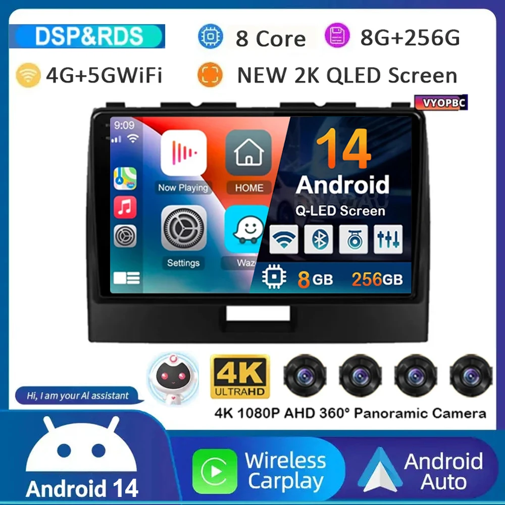 Android 14 Carplay для Suzuki Wagon R 2010 2011 2012 2013 2014 2015 2016 2017 2018 Автомобильный радиоприемник