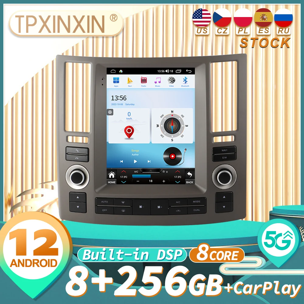 

For Infiniti FX35 FX45 2003 - 2009 QX70 Android 9 Carplay Radio Player Car GPS Navigation Head Unit Car Stereo BT WIFI