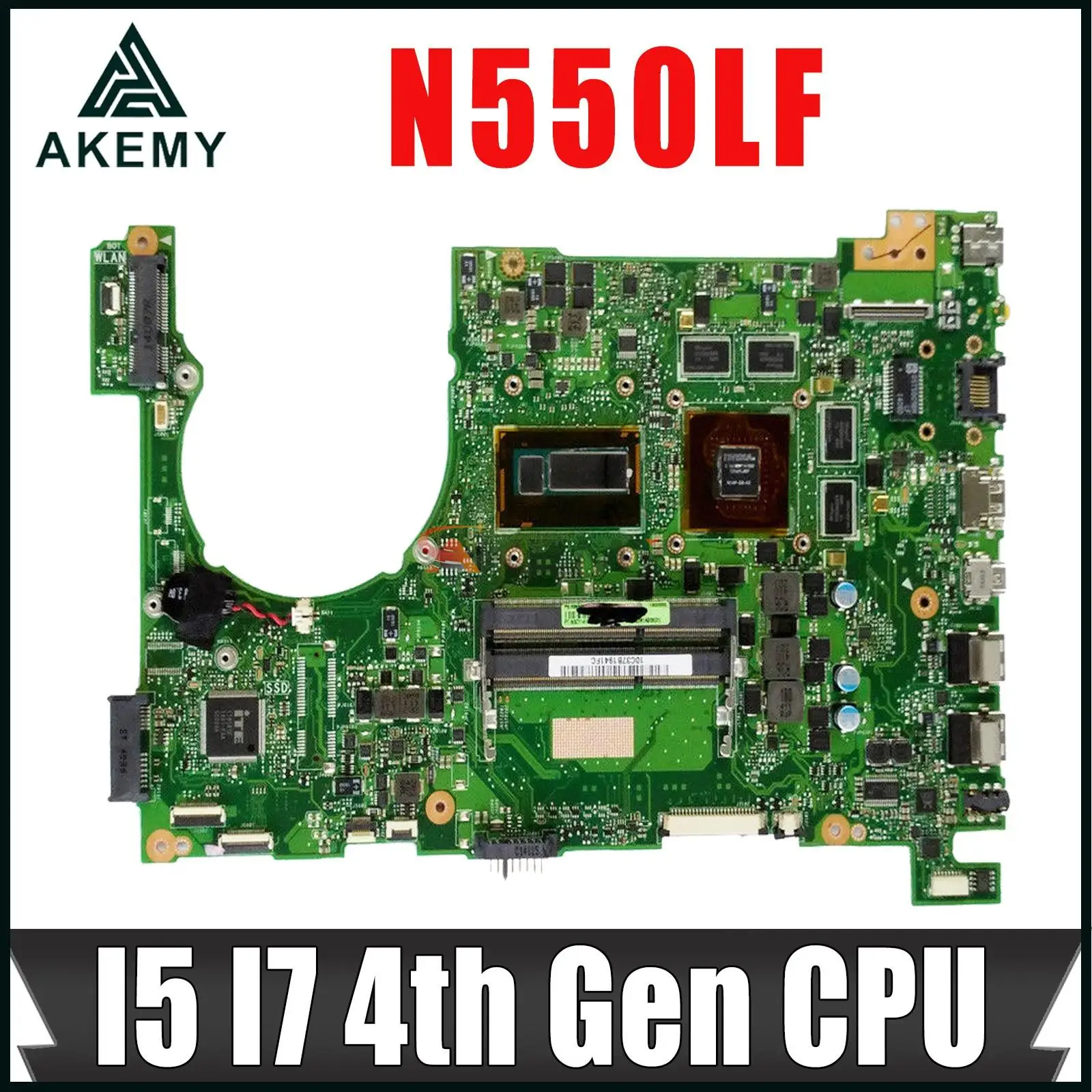 

Notebook Mainboard For ASUS N550LF N550L Q550LF Q550L Laptop Motherboard I5-4200U I7-4500U GT745M/2G MAIN BOARD TEST OK