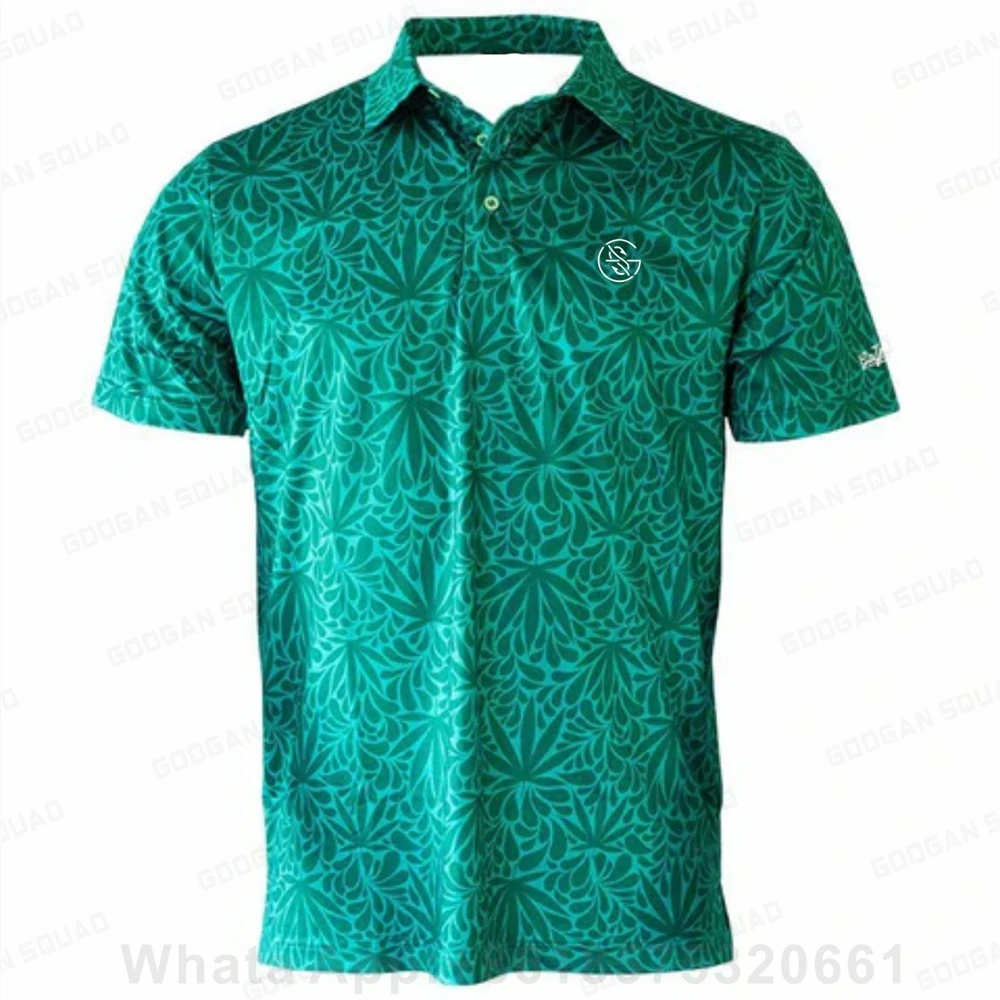 Summer Golf Shirt Men Fashion Casual Short Sleeve Polo Shirt Quick Drying Tshirt Multi-function Classic Golf Polo Sport Clothing