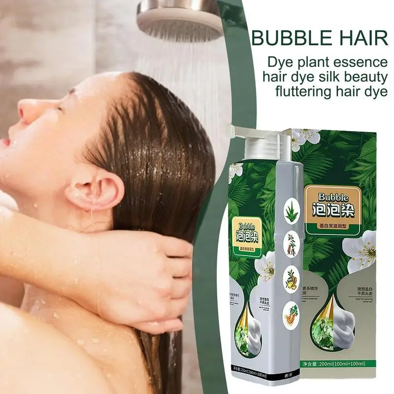 

Bubble Hair Dye Shampoo 200ml Hair Dye Shampoo Instant Hair Color For Gray Hair Coverage Natural Hair Coloring Instant Natural