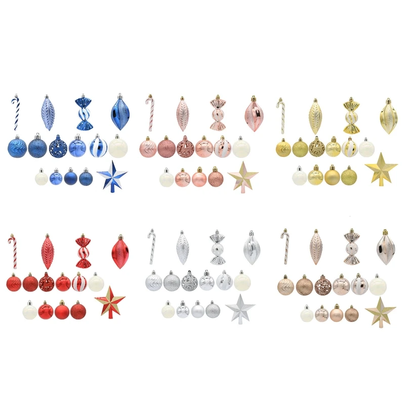 

Christmas Balls Set of 40 Plastic Sphere Ornaments Hanging Crafts Decor for Xmas Tree Festival Front Door Decoration