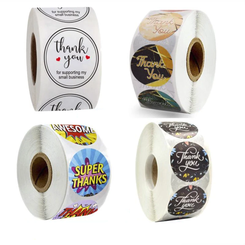 

100-500PCS Super Reward Thank You Sticker Labels Sealing Color Paper Sticky Stationery & Office Supply Decorative Scrapbooking
