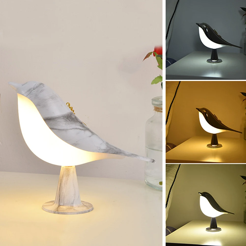 

LED Nightstand Lamp Touch Sensor Magpie Shape Aromatherapy Lamp 3 Level Brightness Aroma Diffuser Function for College Dorm Room