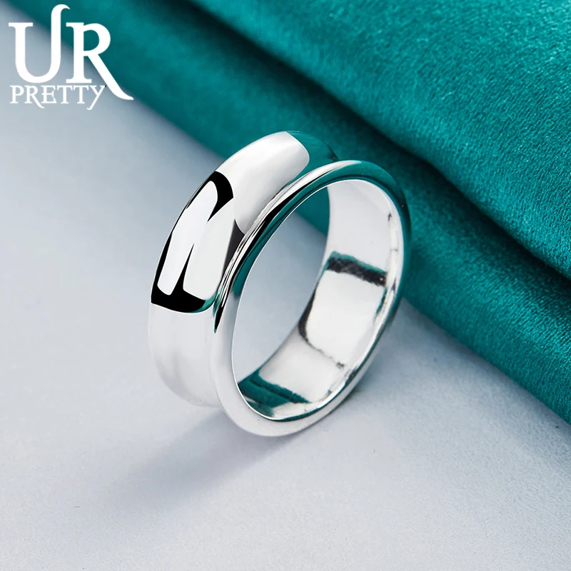 

925 Sterling Silve 5-10# Fashion Glossy Ring for Woman Men Party Gifts Engagement Wedding Anniversary Charm Jewelry