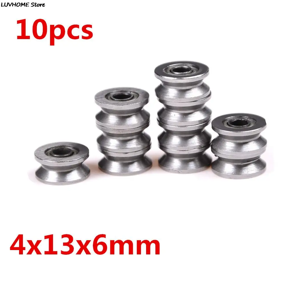 

10pcs 4x13x6mm V624ZZ V Groove Roller Wheel Small Ball Bearings Pulley Wheels Bearing Wire Track Guide