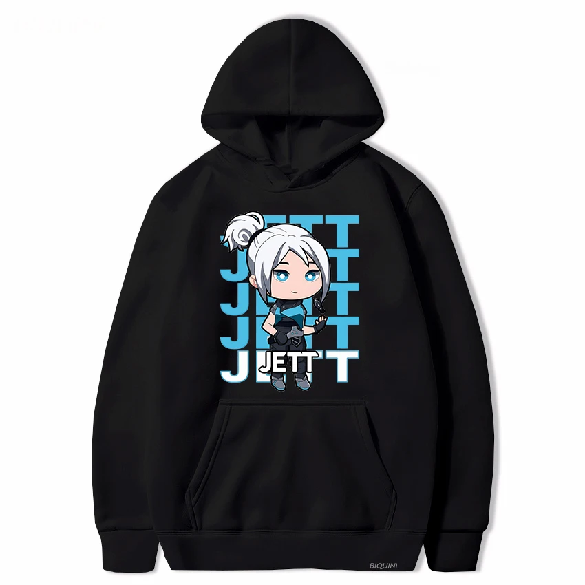 

Jett Valorant Hoodie Cartoon Streetwear Men Print Korean Harajuku Sweatshirt Loose Tracksuit Euro Size Women Anime Black Clothes