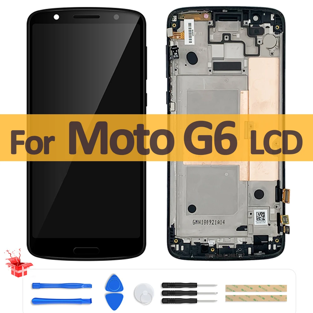 5,7 ЖК-дисплей с сенсорным экраном для Motorola Moto G6, xt1906, с рамкой, в сборе