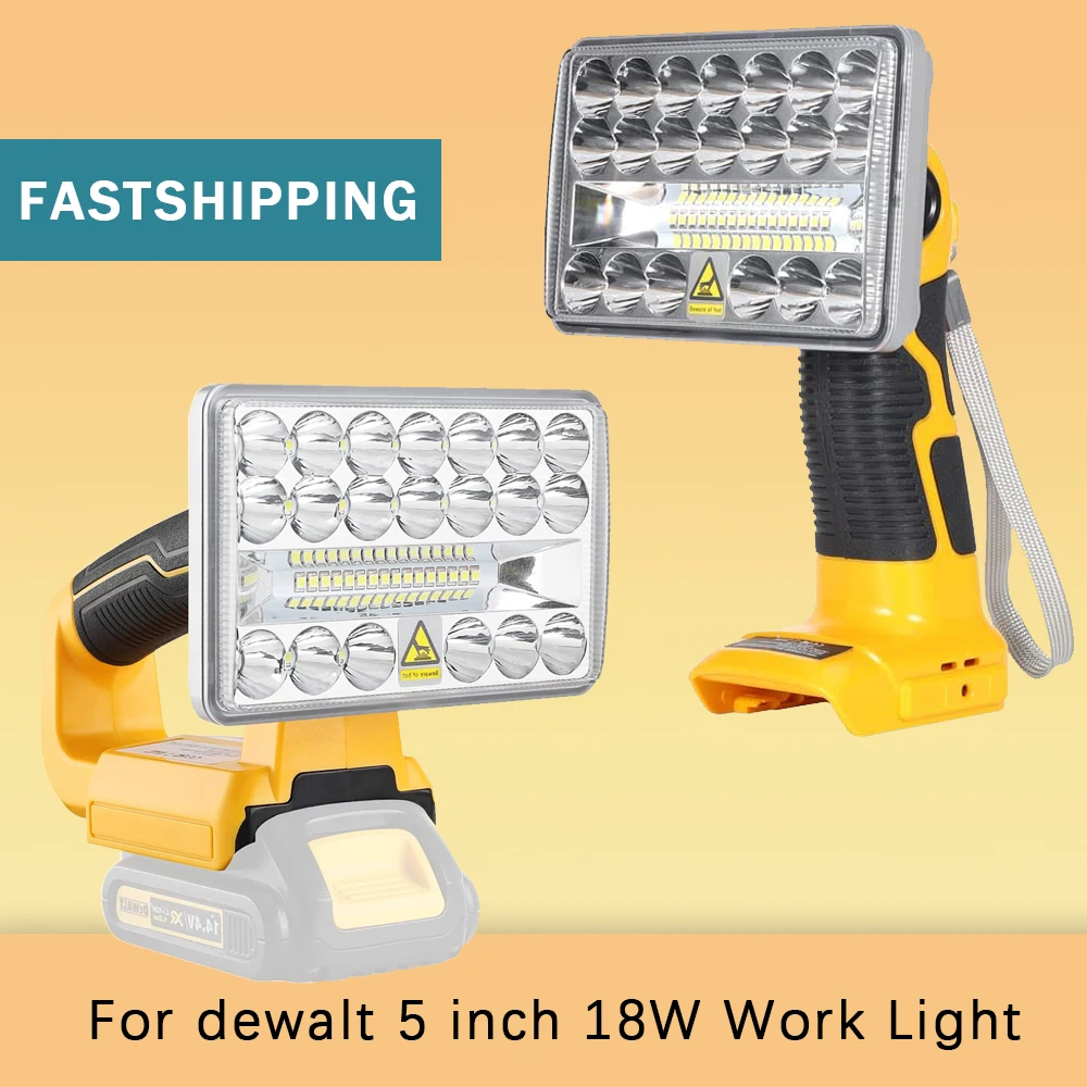

DCB182 Lamp Work Light Flashlight Tool Light Spotlight Light For DEWALT 18W 5 inch 14.4V-20V Li-ion battery DCB200
