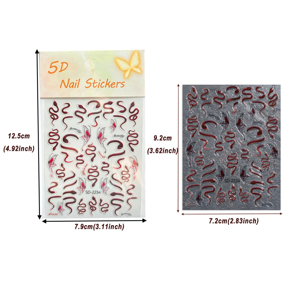 Самоклеящиеся наклейки для дизайна ногтей в ассортименте