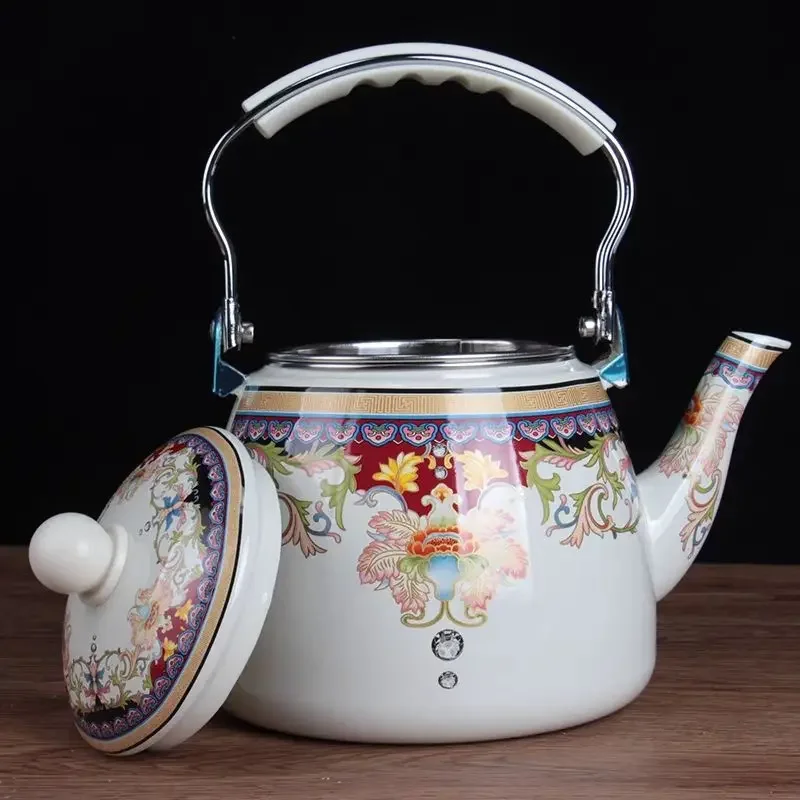 Индукционный и газовый совместимый эмалированный чайник 3 л с фильтром идеально