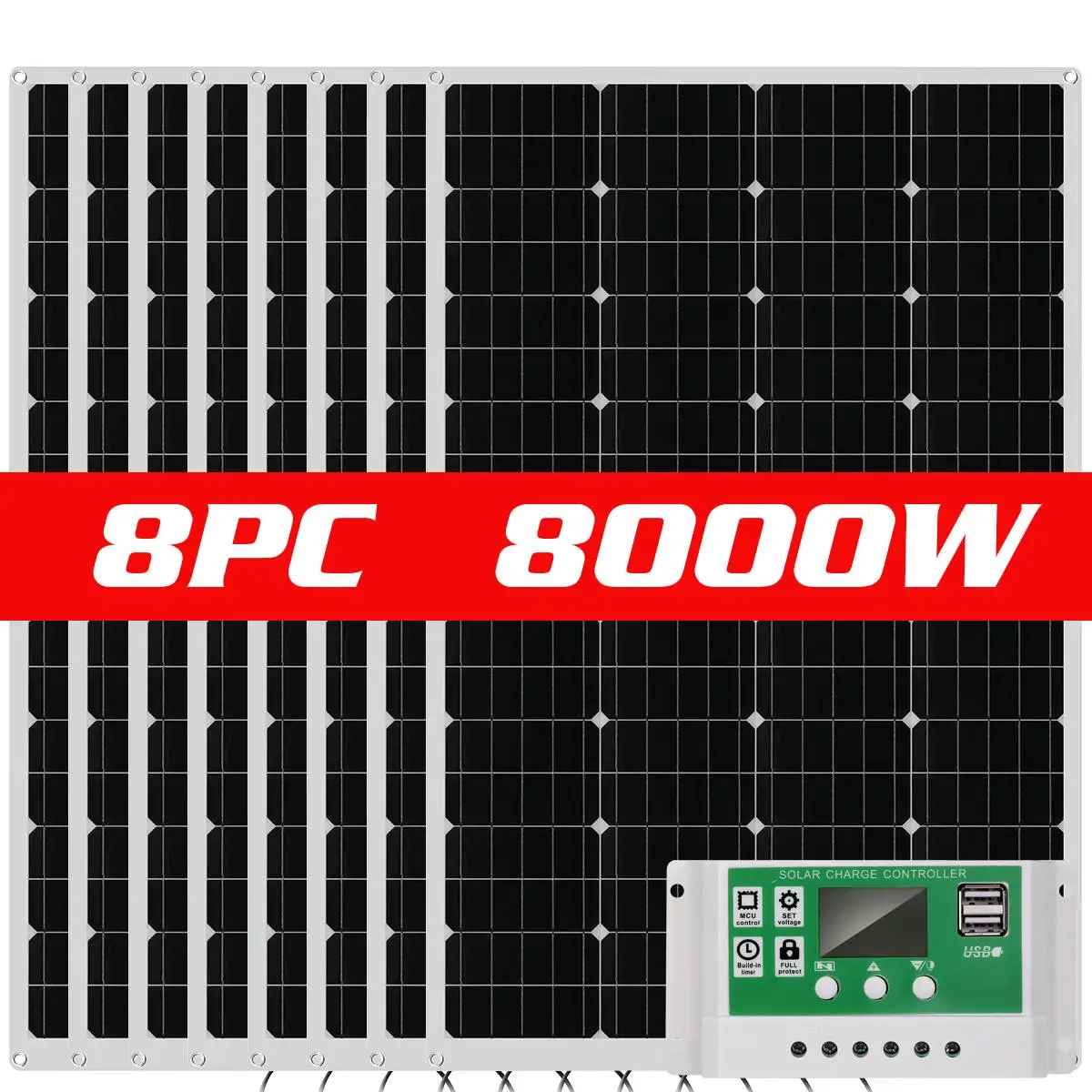 

Dual Output USB Solar Panel Flexible Monocrystalline Battery Charge High Efficiency USB Solar Controller forOutdoor Solar Power