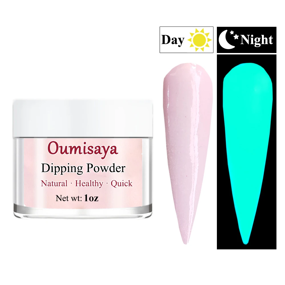 

10pcs/pack Wholesale Salon Quality Glow in the Dark Nail Dip Powder Pink Colors 1OZ GL082