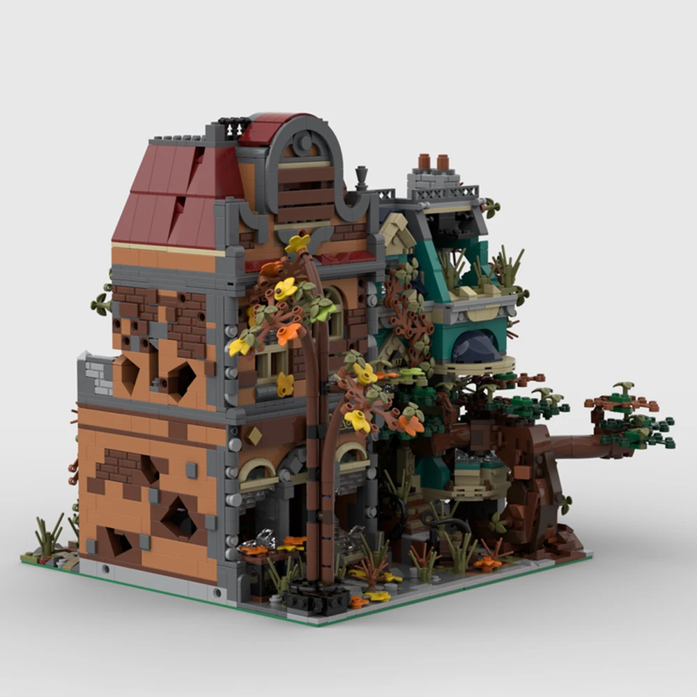 Новый город горячая распродажа вид на улицу Moc модульная библиотека модель Revelation