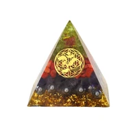 natural peridot crystal energy orgonite pyramid abatement negative energy to work in an office feng shui resin ornament