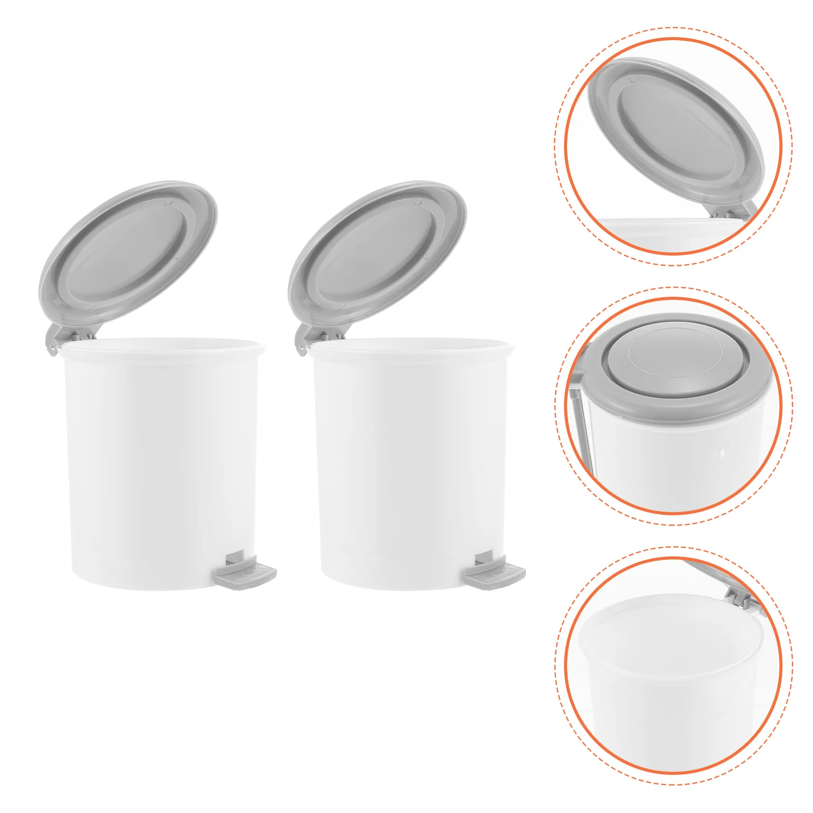 

2pcs Kitchen Dustbin Countertop Trash Can Kitchen Garbage Cans Trash Can Office Garbage Container Bin