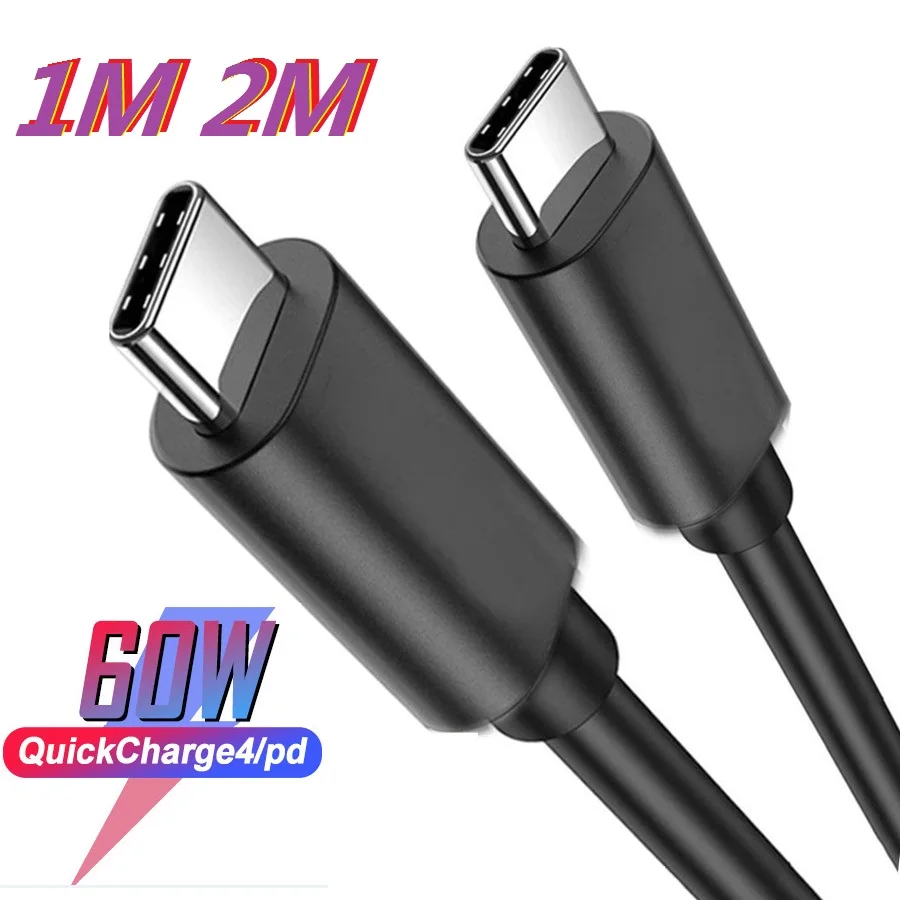 

60W 3A Fast Quick Charging Type c To Type c USb-C PD Cable 1M 2M For Samsung Galaxy s8 s10 s20 s22 note 10 htc lg xiaomi