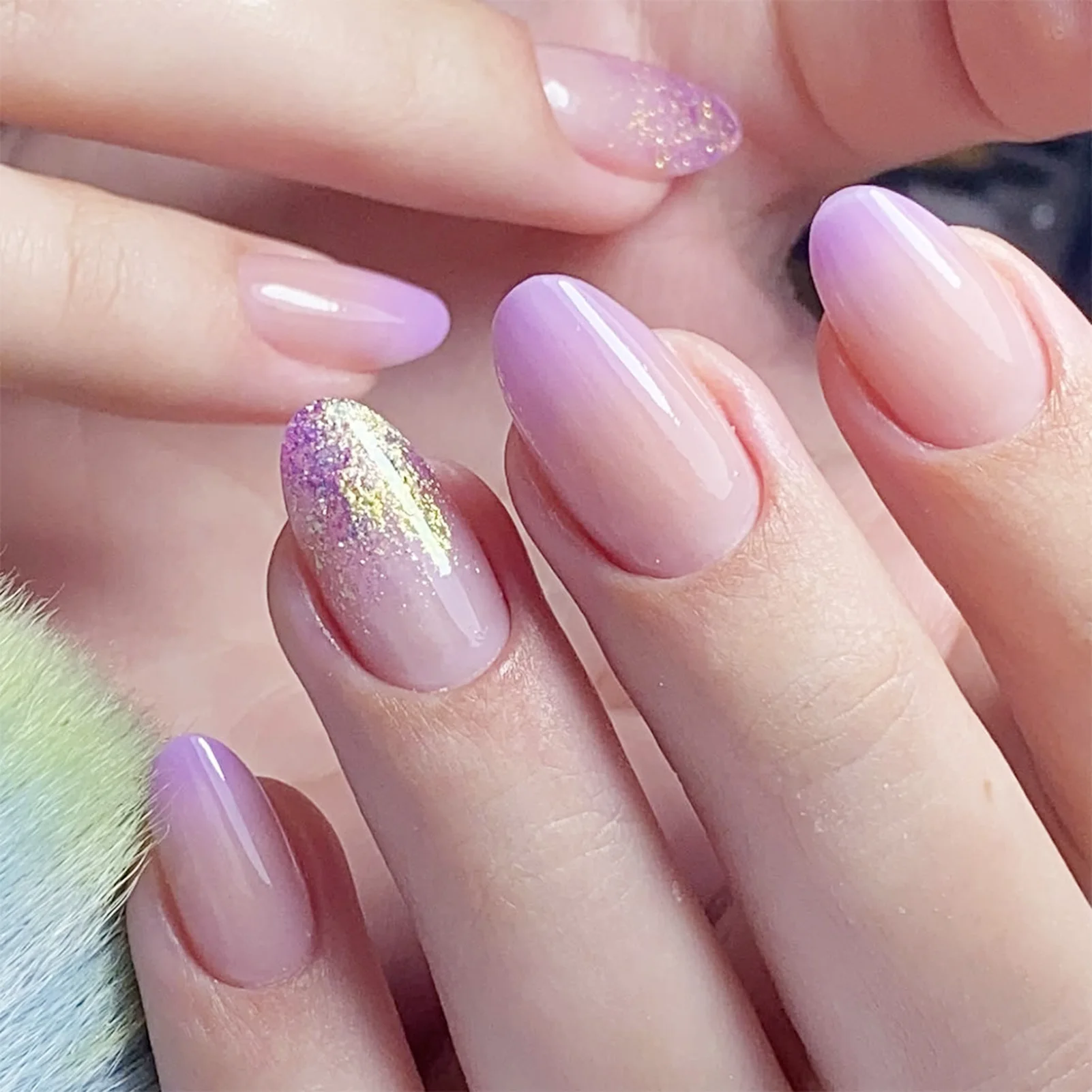 Накладные ногти YADORNOS градиентные фиолетовые 24шт