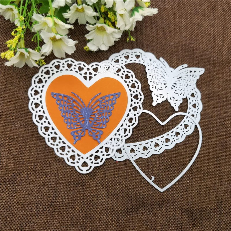 Пустотелые металлические штампы в форме сердца, цветы, листья, фотоальбом, декоративная папка для тиснения, бумажные открытки