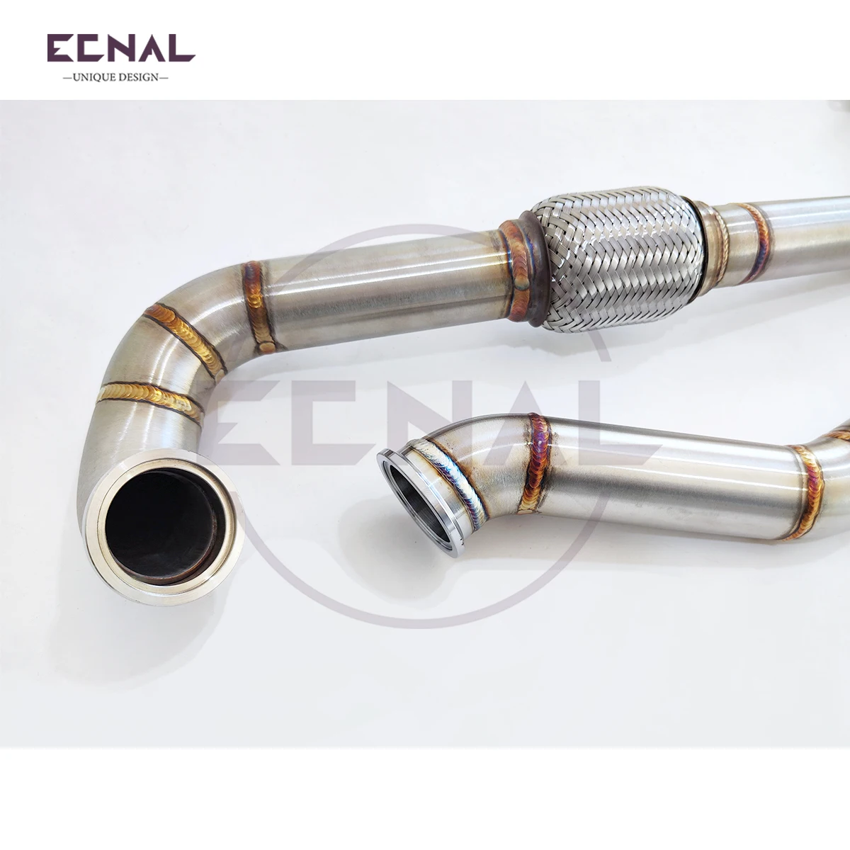 Выпускной коллектор Ecnal для S58 G80 G82 M3 M4 с одним турбинным выходом, подключаемый к Garrett PTE, с выхлопной трубой T4 Shell для автомобилей (art.: 3920da7338d64) - 3920da7338d64