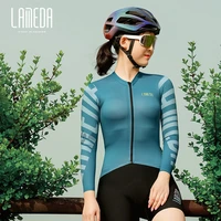 lameda cycling jersey womens long sleeve top bike shirt bicycle clothing full zipper tight fitting biking jerseys breathable