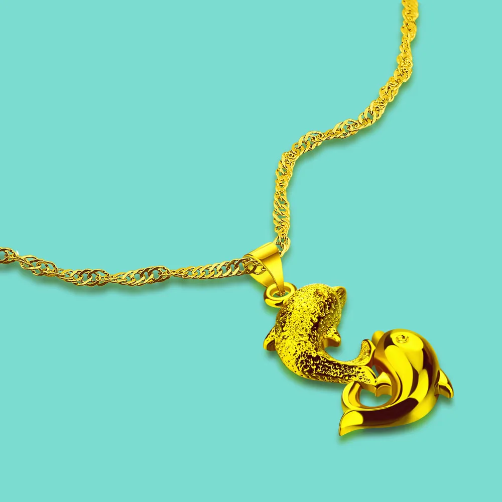 Нежный кулон в виде дельфина ожерелье золотого цвета роскошная серебряная