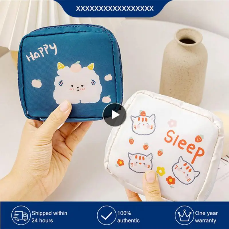 

Durable Storage Bag Convenient Bags Menstrual Period Cartoon Sanitary Napkin Household Products Portable Miss Mini Pads Storage