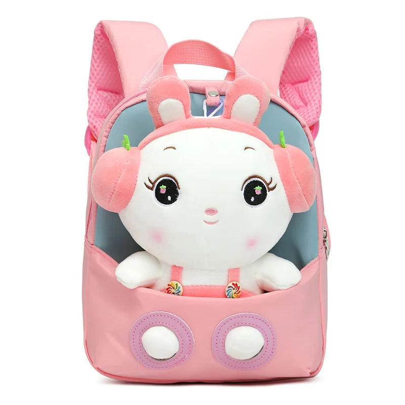 Kindergarten School Backpacks Cute Cartoon Plush Backpack Girls School Bags Early Education Baby Toddler Kids Children Schoolbag