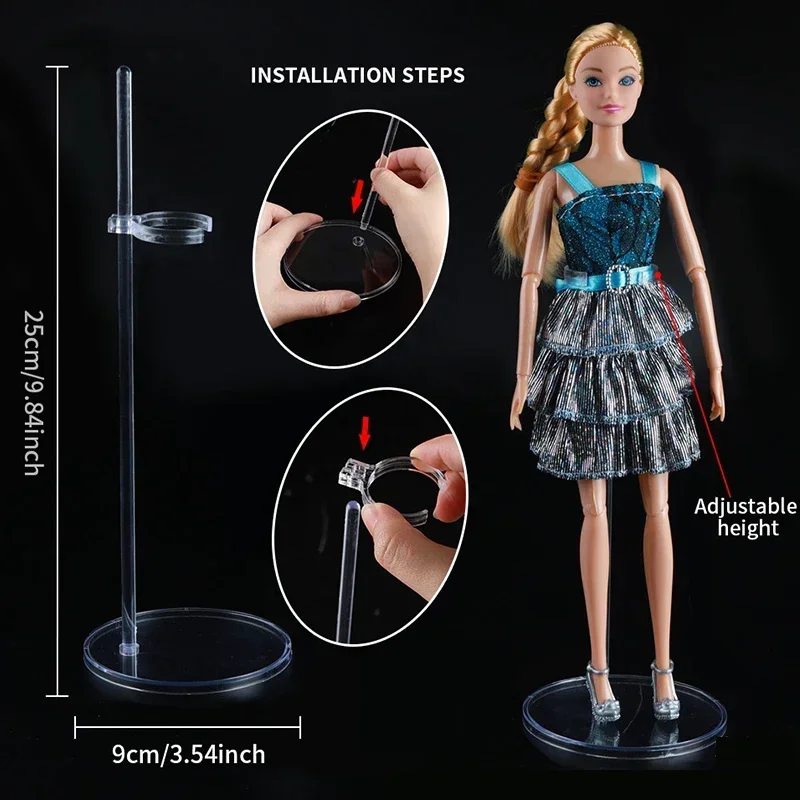 Белая прозрачная подставка для куклы Bjd 1/6