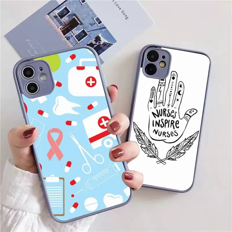 

Чехол для телефона медсестры, медицинской медицины для iphone 13, 12, 11, xr, xs, x, 7, 8 pro max, светло-серый мягкий силиконовый прозрачный чехол из ТПУ