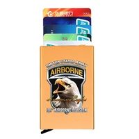 101st airborne division printing anti theft id credit card holder thin aluminium metal wallets pocket case bank card box