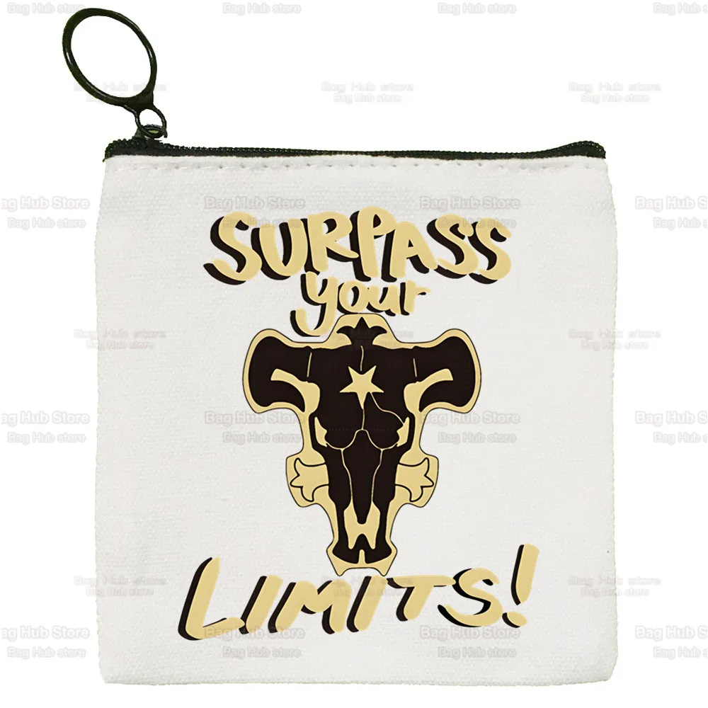 

Black Clover Canvas Coin Purse Coin Purse Collection Harajuku Asta Anime Canvas Bag Small Wallet Zipper Key Bag Hand Gift