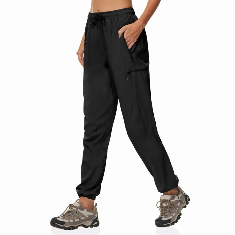 

Women's Hiking Loose Cargo Pants Lightweight Quick Dry Outdoor Capris Zipper Pockets Drawstring Athletic Causal Long Trousers