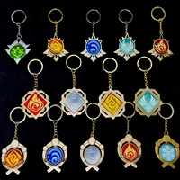 anime keychain genshin and impact vision element gods eye for men car key chain women accessories cute bag pendant key ring