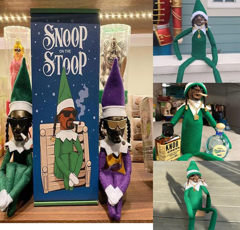 

Snoop On A Stoop Christmas Elf Doll Long Bendy Toy Funny Gift Festival Party Decor Home Resin Ornament Figurine 2022 New Year