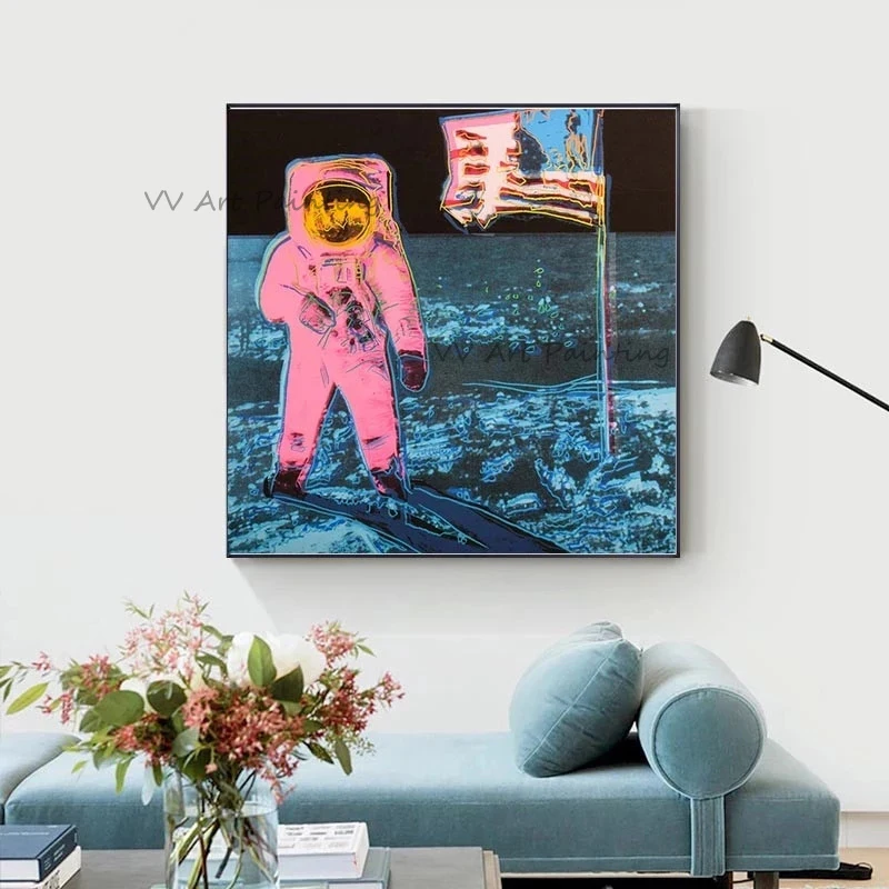 

100% Handmade Astronaut Canvas Painting Modern Space Flight Artwork Picture Thick Out Space Oil Wall Art Decor For Living Room