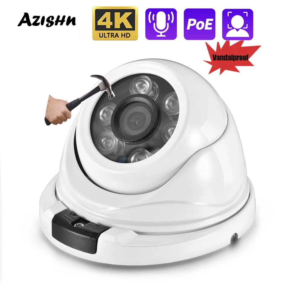 

H.265 4K 8MP 5MP 4MP IP Camera Indoor Outdoor Dome Face Detect POE Audio VandalProof IPC P2P Video CCTV Security Surveillance