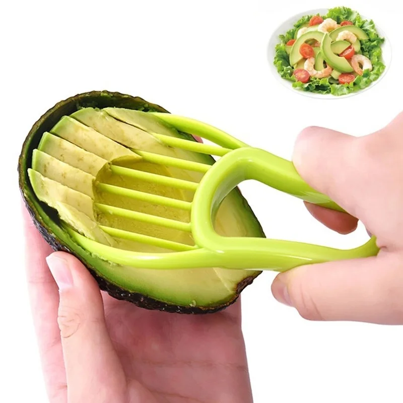 

3-in-1 MultiFunction Avocado Slicer Shea Corer Butter Fruit Peeler Cutter Pulp Separator Kitchen Tool Fruit Vegetable Gadget