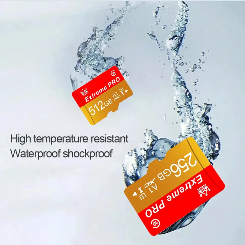 Фото Карты памяти Micro SD, TF, SD 32 ГБ, 64 ГБ, 128 ГБ, 512 ГБ, высокоскоростные U1 V10, водонепроницаемые, для систем видеонаблюдения и дронов №3