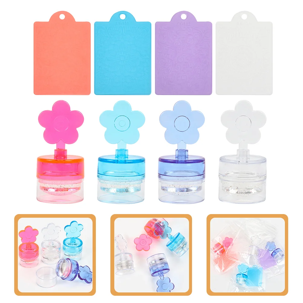 

4 Sets Nail Tools Fully Transparent Manicure Stamper Silica Gel Supplies French Kit
