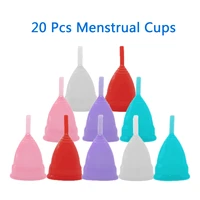 20 pcs medical silicone menstrual cup women period copa lady cup feminine hygiene reusable menstrual collector girls green cup
