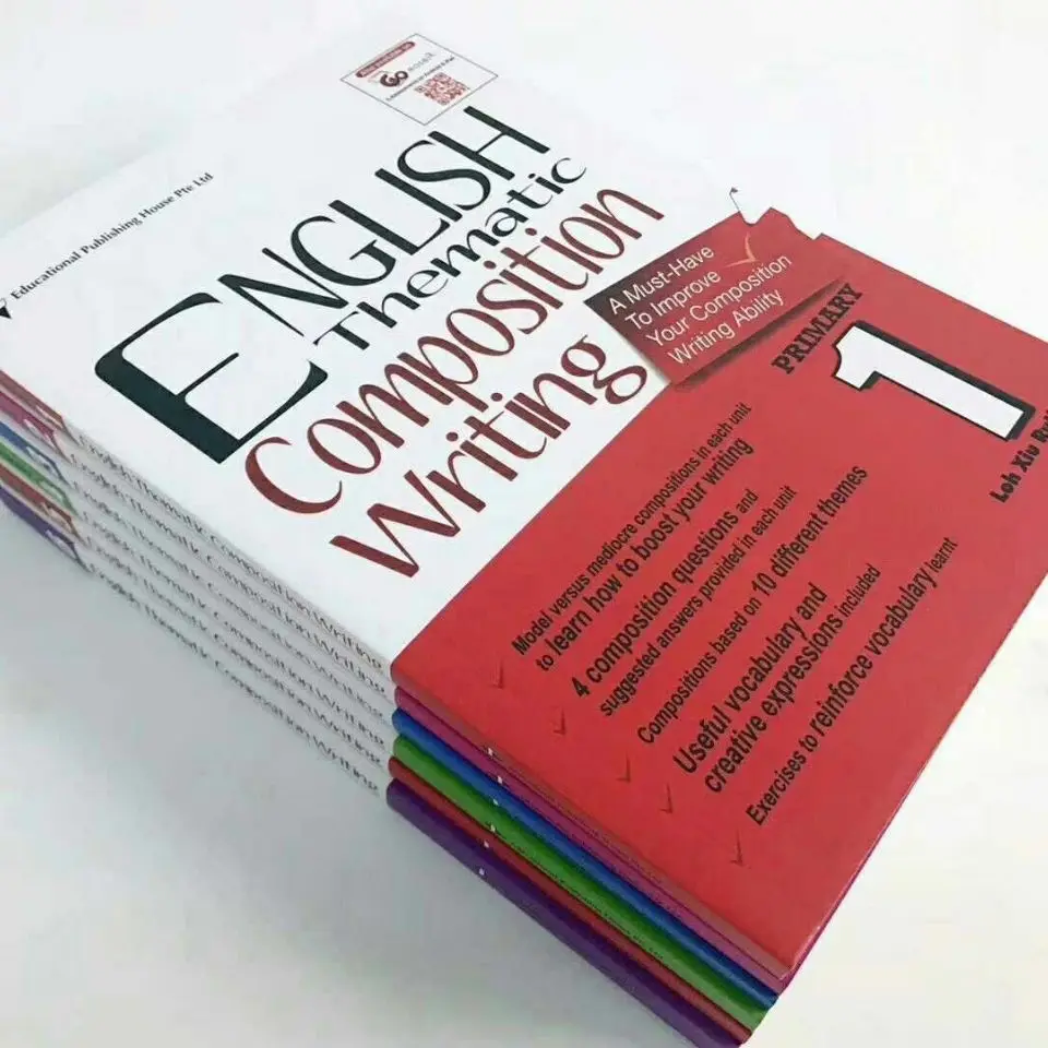 6 Books/set  Singapore Primary School English Thematic Composition Writing Book Helps Students Improve Their Writing
