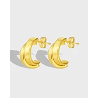 kose new fashion all match jewelry ins style niche light luxury geometric earrings female c shaped design simple ear jewelry