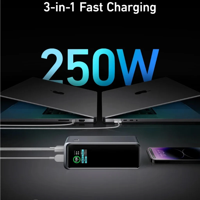 Для ноутбука Power Bank 27650 мАч 3-портовый 140 Вт Макс. Портативное зарядное устройство